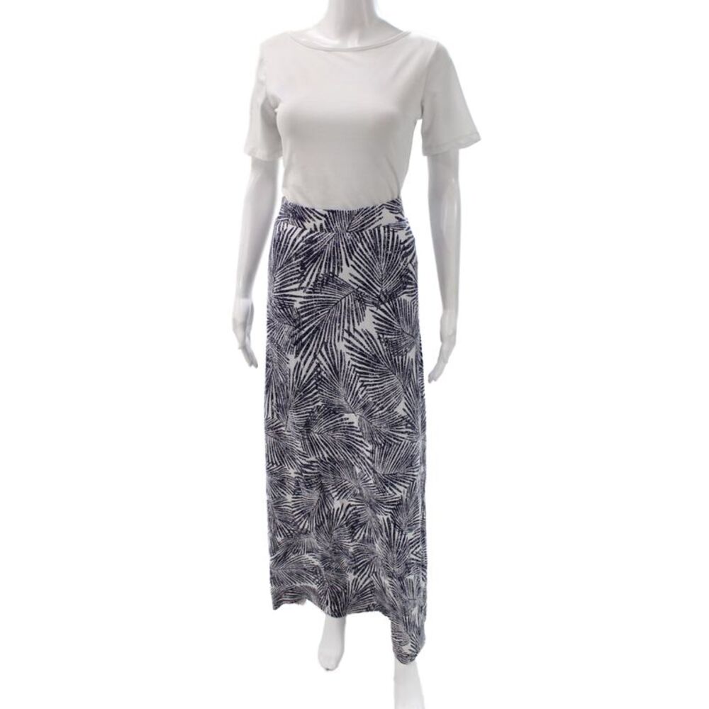 Tart Womens Maxi Skirt Black Geometric Tropical Modal Pull On Size L